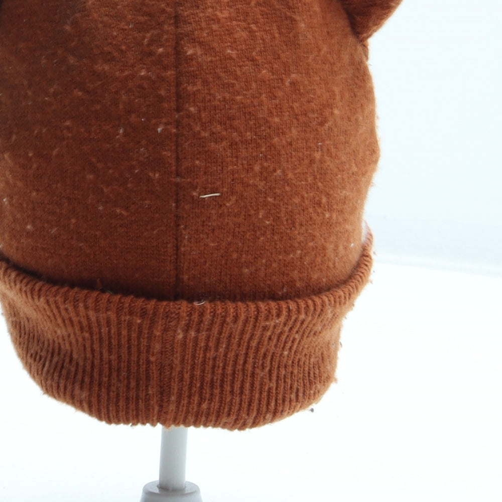 F&F Girls Orange Acrylic Beanie Size S - Fox Size 6-12 Years