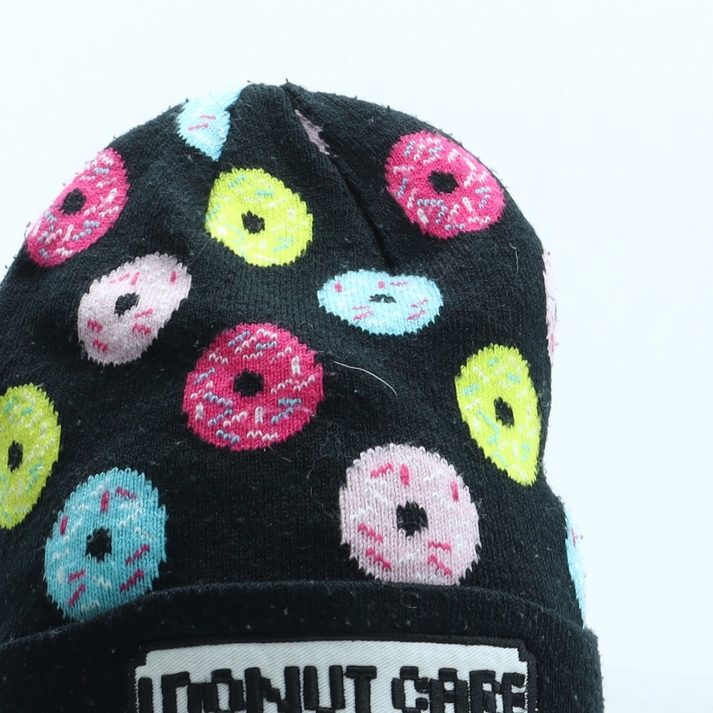 H&M Womens Multicoloured Geometric Acrylic Beanie One Size - Doughnut Pattern