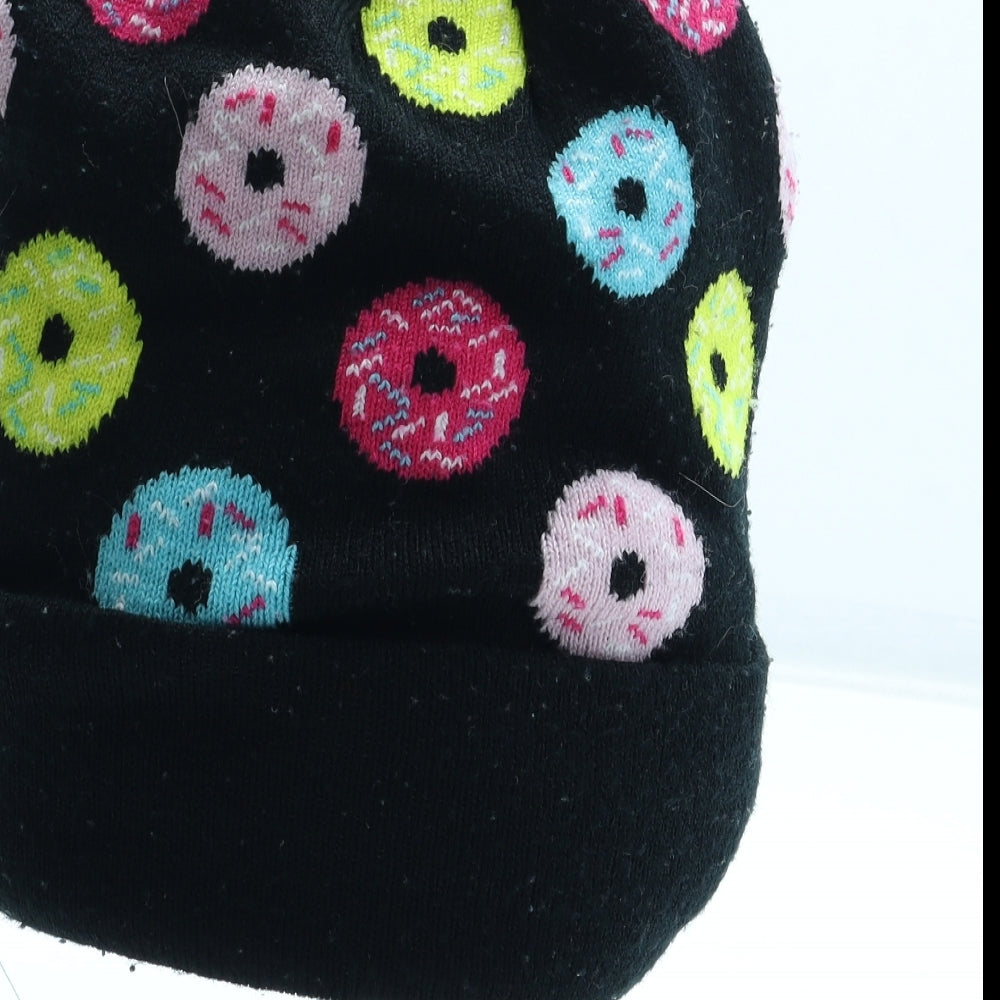 H&M Womens Multicoloured Geometric Acrylic Beanie One Size - Doughnut Pattern