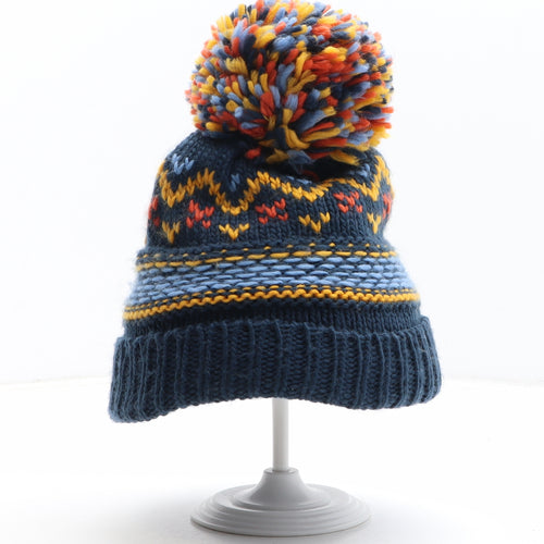 Nutmeg Boys Multicoloured Fair Isle Acrylic Bobble Hat One Size - UK size 10-14 Years