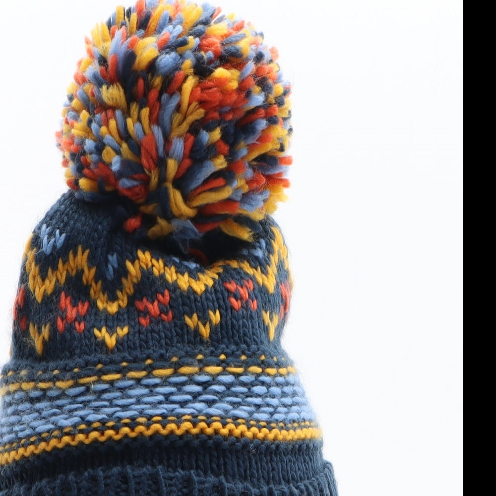 Nutmeg Boys Multicoloured Fair Isle Acrylic Bobble Hat One Size - UK size 10-14 Years