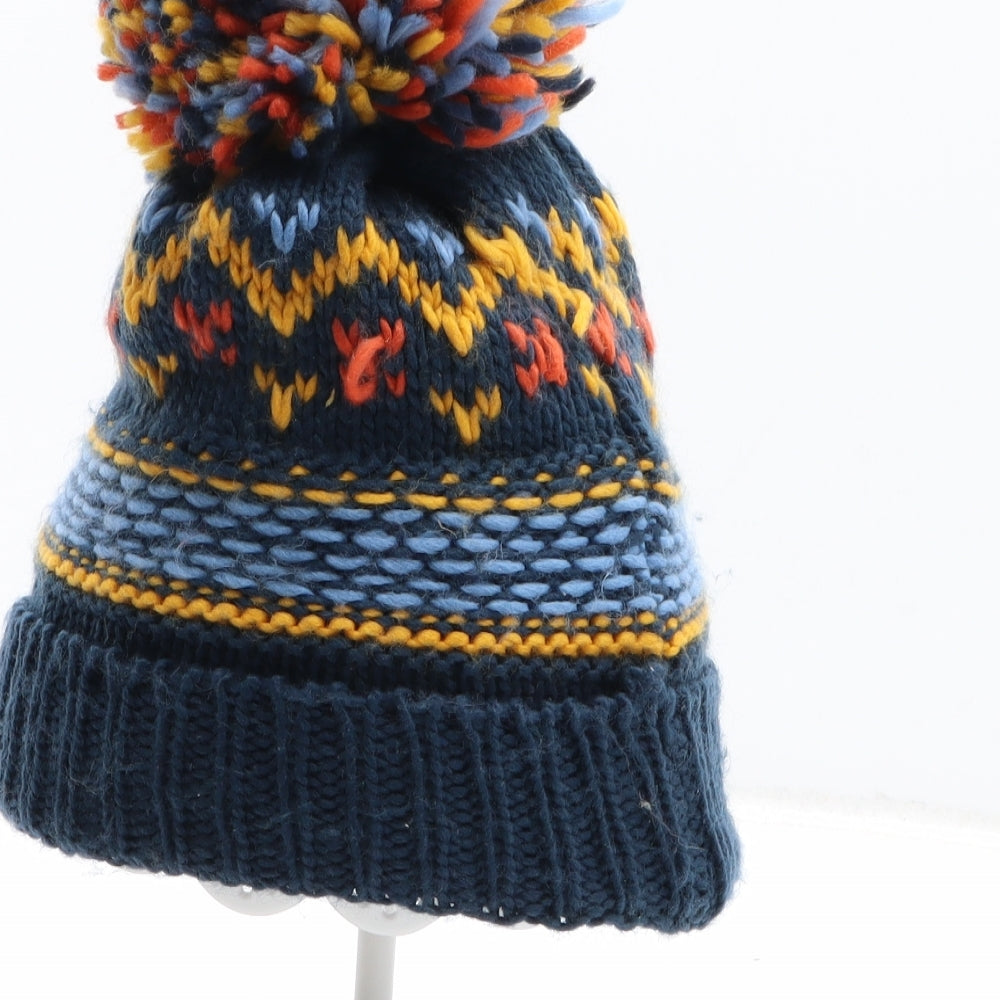 Nutmeg Boys Multicoloured Fair Isle Acrylic Bobble Hat One Size - UK size 10-14 Years