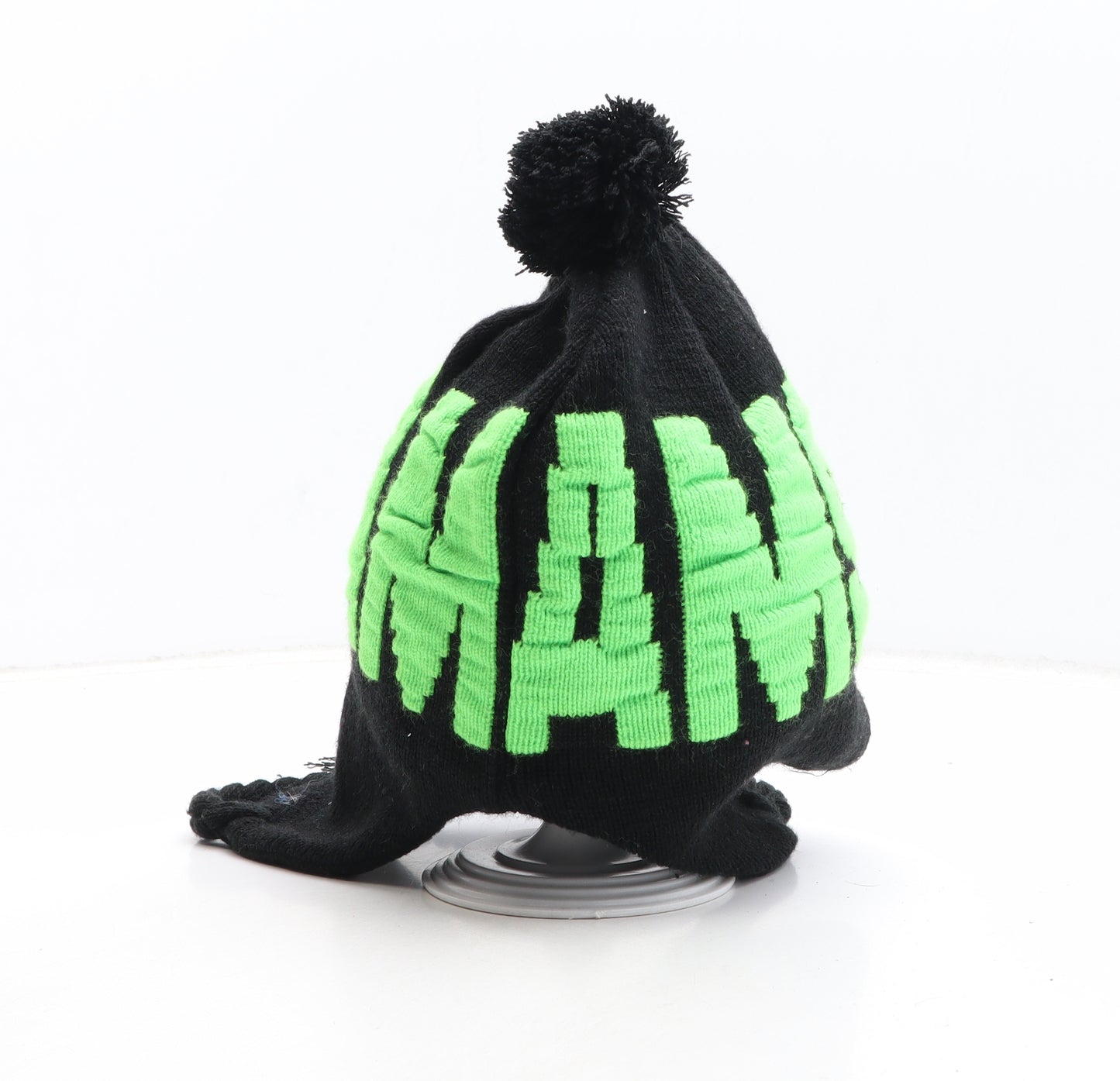 Amsterdam Womens Black Acrylic Bobble Hat One Size