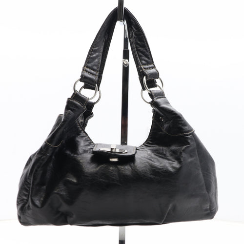 New Look Womens Black PVC Shoulder Bag Size Medium