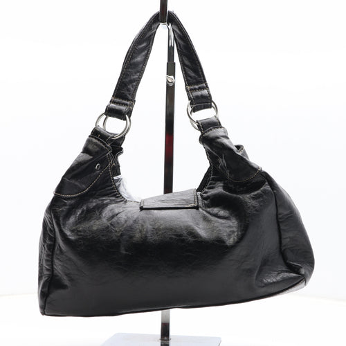 New Look Womens Black PVC Shoulder Bag Size Medium