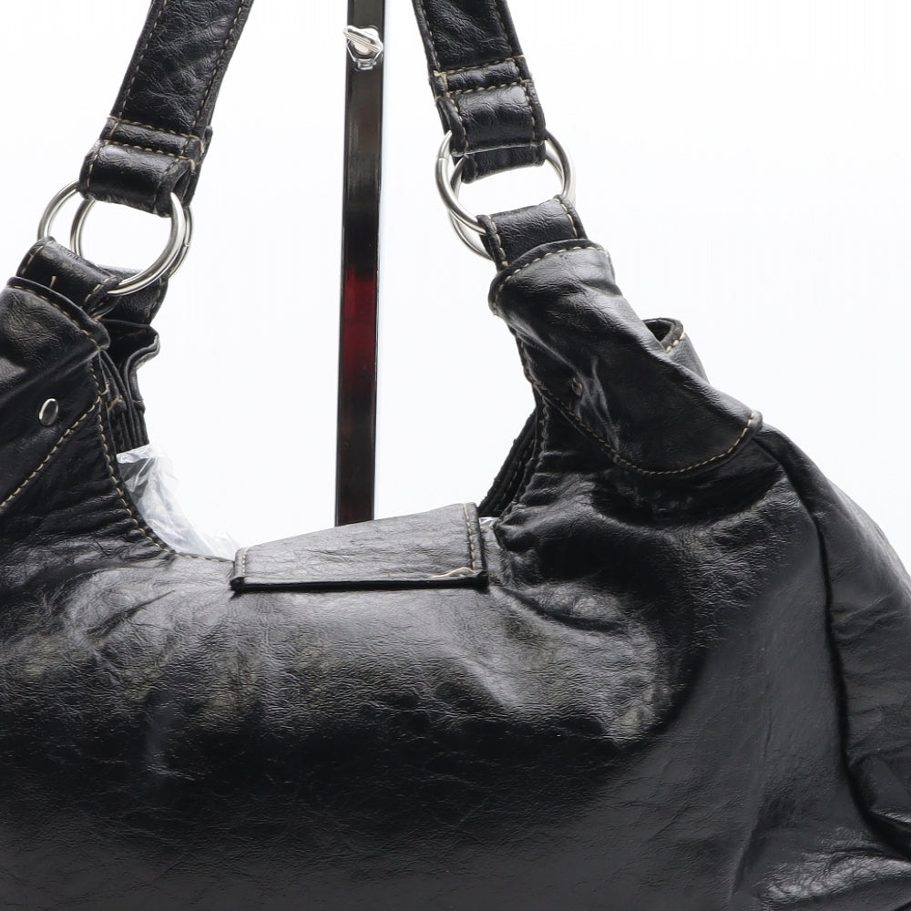 New Look Womens Black PVC Shoulder Bag Size Medium