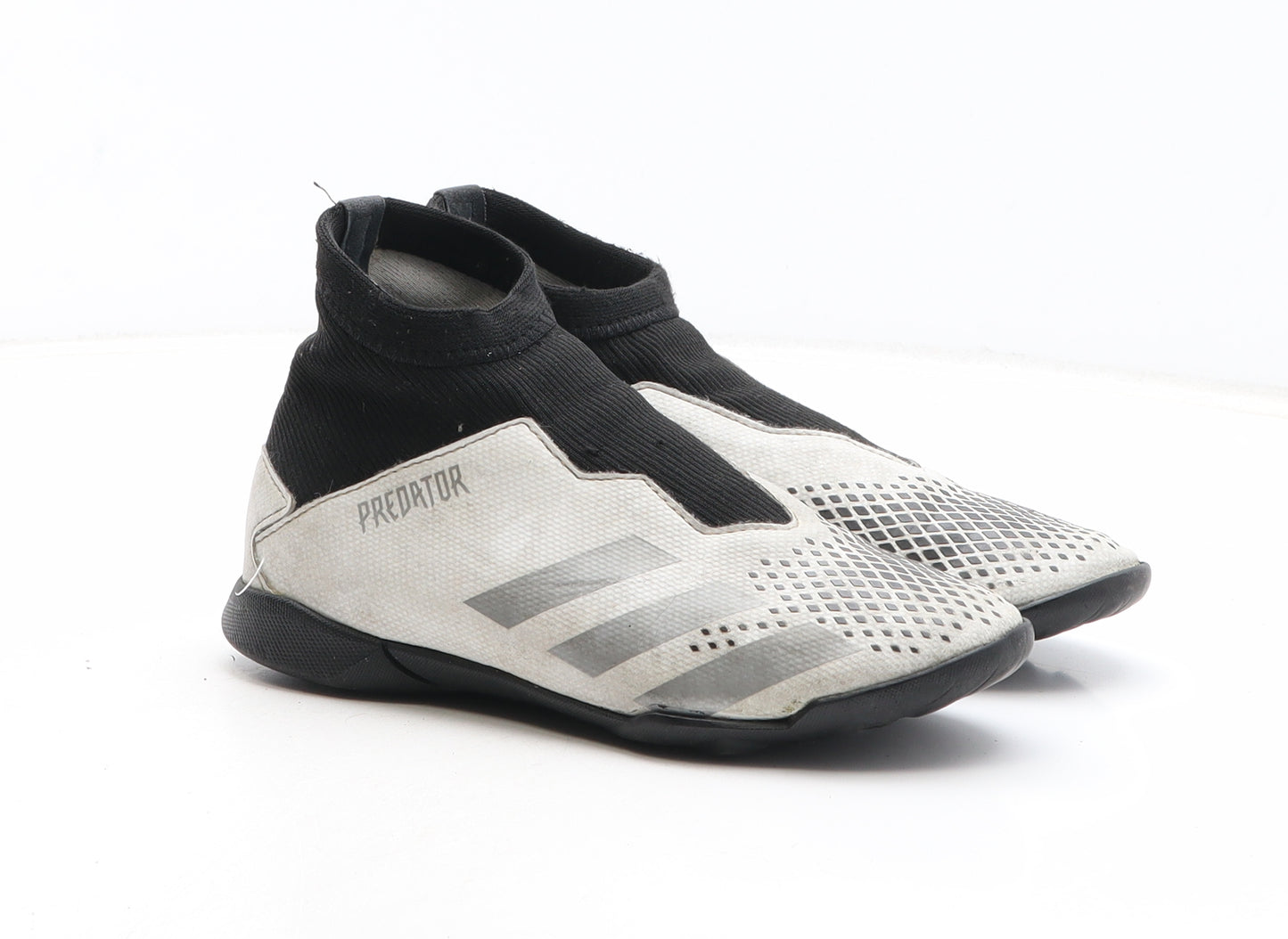 adidas Boys White Colourblock Synthetic Trainer UK 1 - Predator Astroturf Football