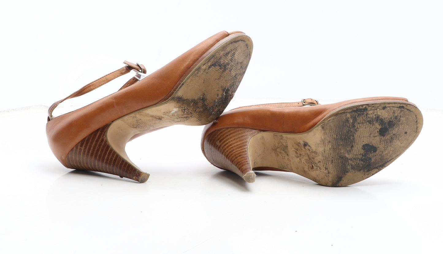 NEXT Womens Brown Synthetic Court Heel UK