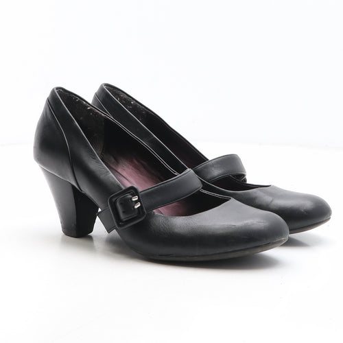 Clarks Womens Black Synthetic Court Heel UK - Mary Jane Style