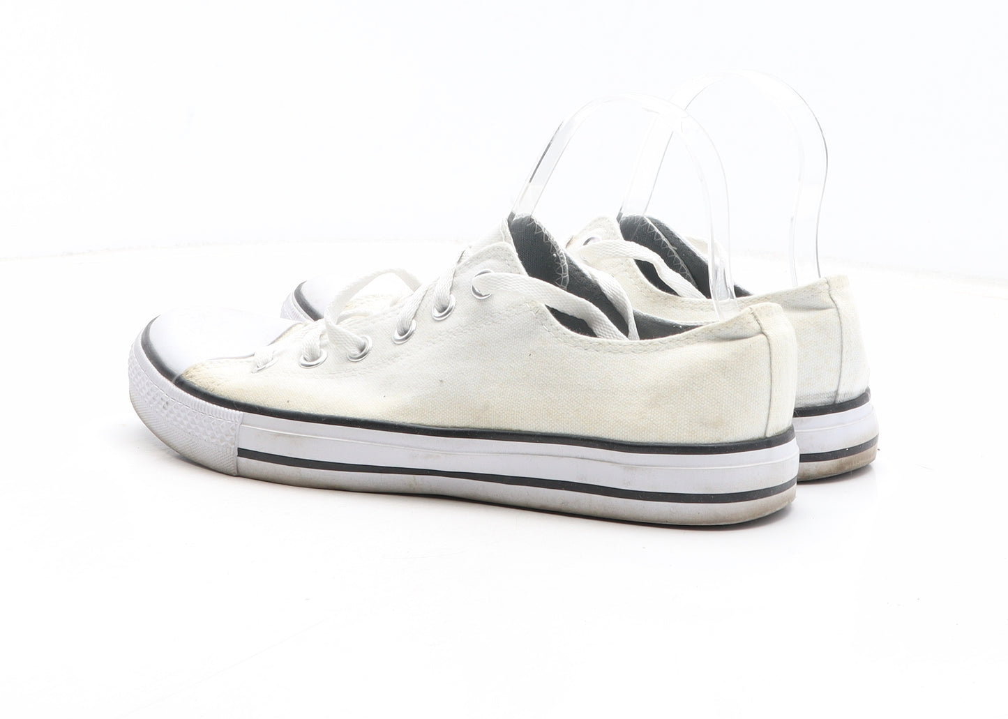 Style Nation Mens White Fabric Trainer UK 10