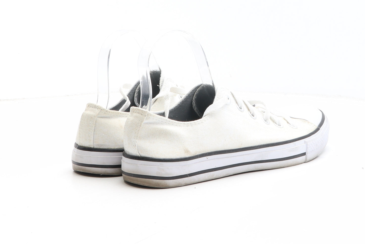 Style Nation Mens White Fabric Trainer UK 10