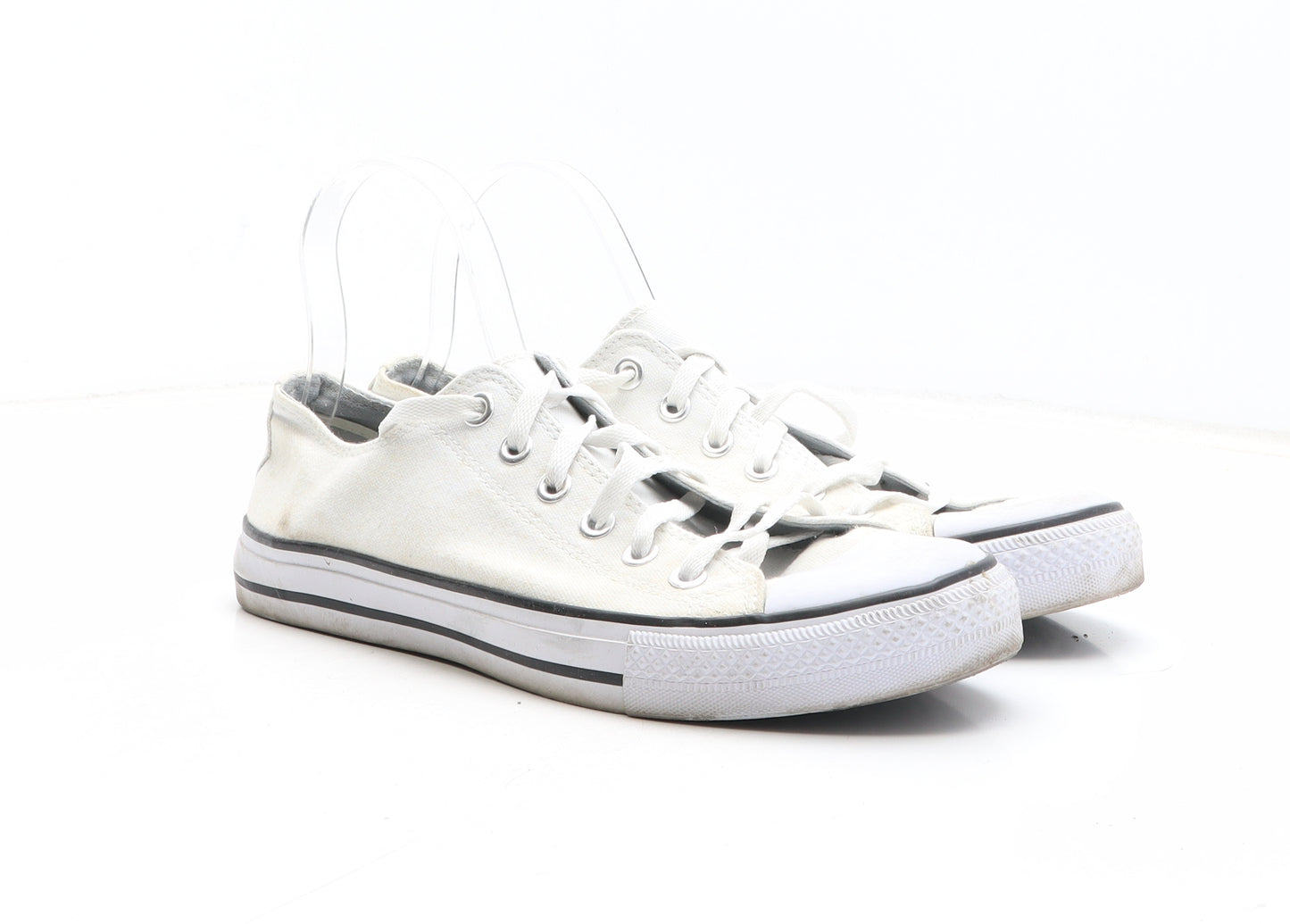 Style Nation Mens White Fabric Trainer UK 10