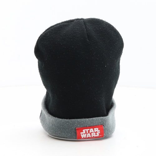 Star Wars Boys Black Geometric Acrylic Beanie One Size - Darth Vader Star Wars Size 7-10 Years