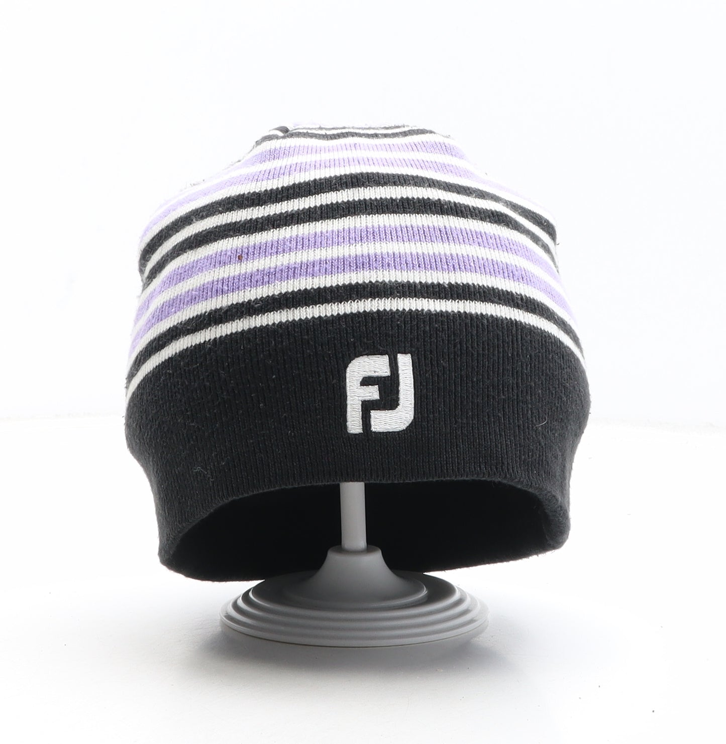 FootJoy Womens Purple Striped Acrylic Beanie One Size