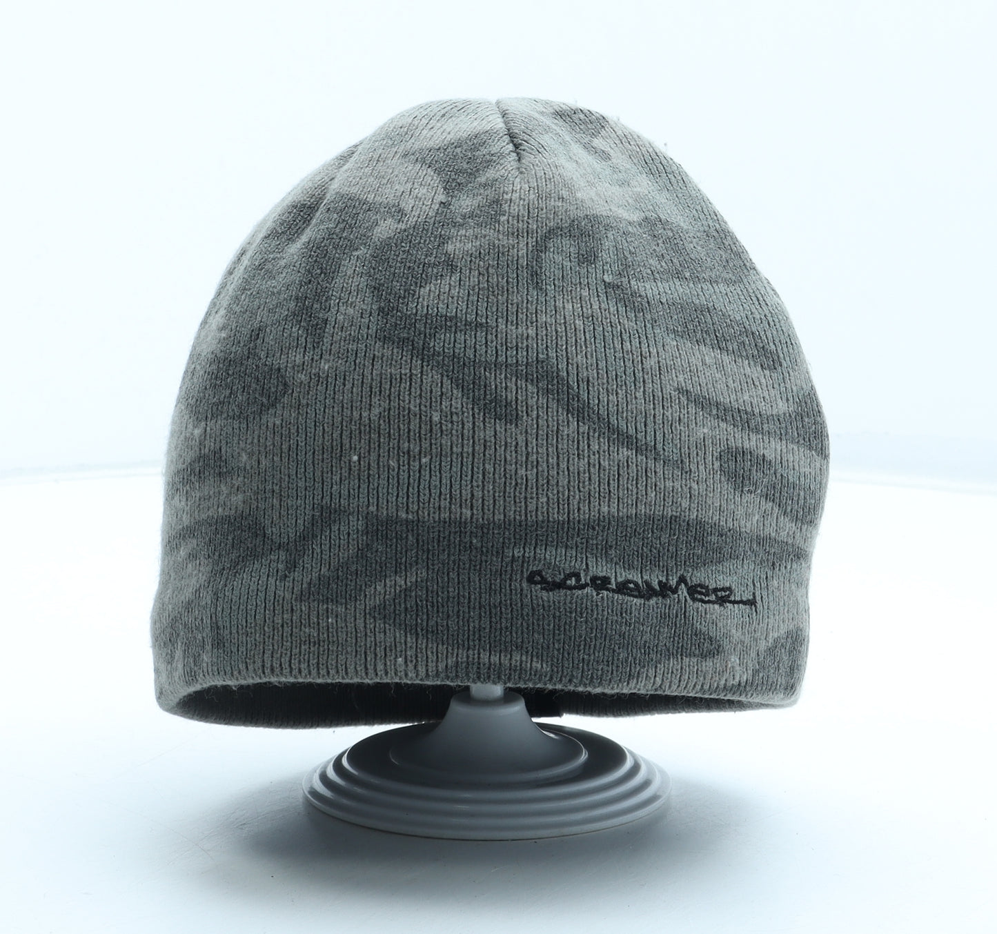Screamer Mens Grey Geometric Polyester Beanie One Size