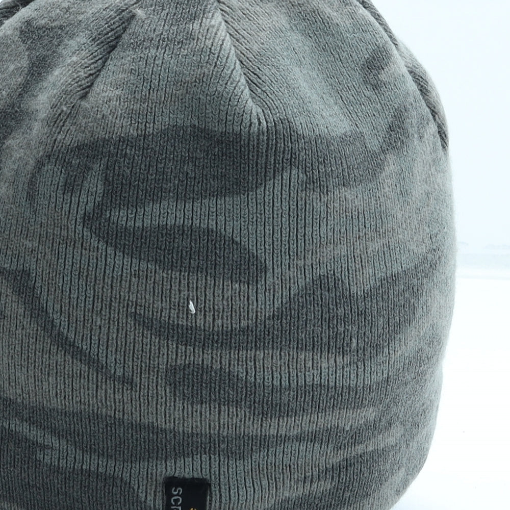 Screamer Mens Grey Geometric Polyester Beanie One Size