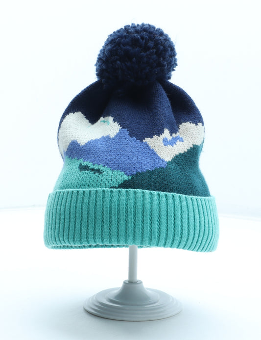 Marks and Spencer Boys Multicoloured Colourblock Acrylic Bobble Hat Size S - Size 10-13 Years