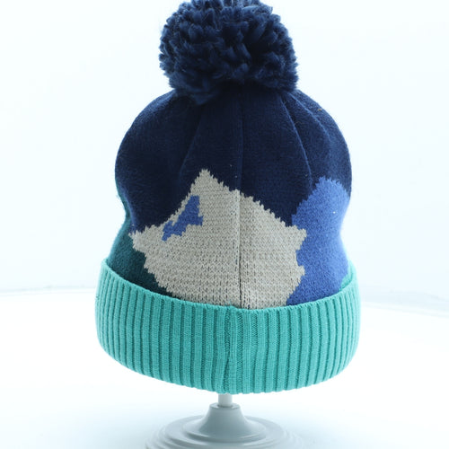 Marks and Spencer Boys Multicoloured Colourblock Acrylic Bobble Hat Size S - Size 10-13 Years