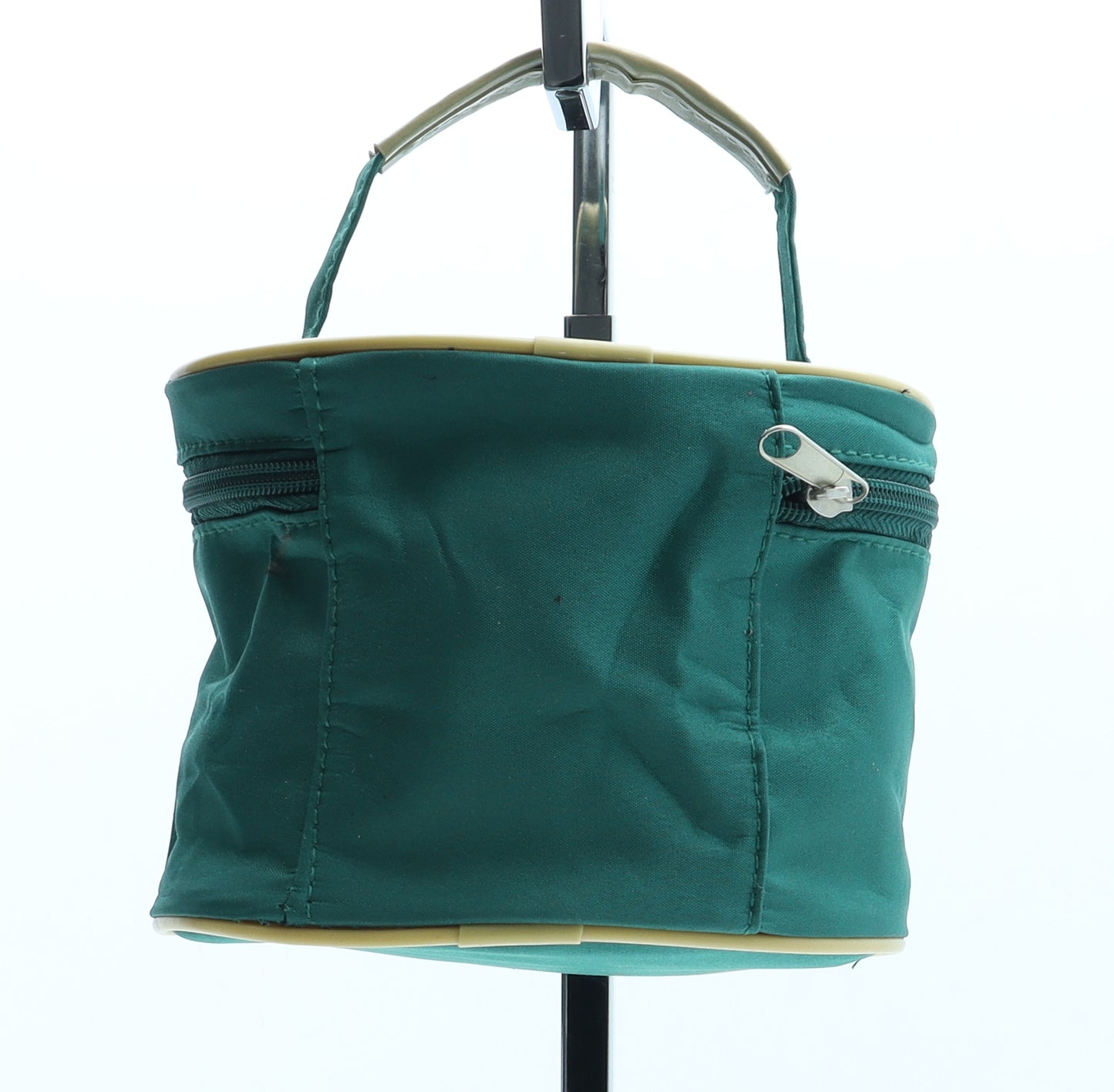 Preworn Womens Green Polyurethane Top Handle Bag Size Small