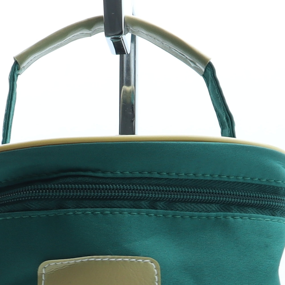 Preworn Womens Green Polyurethane Top Handle Bag Size Small