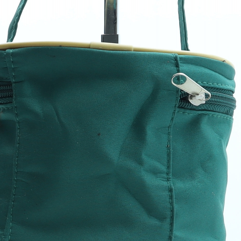 Preworn Womens Green Polyurethane Top Handle Bag Size Small