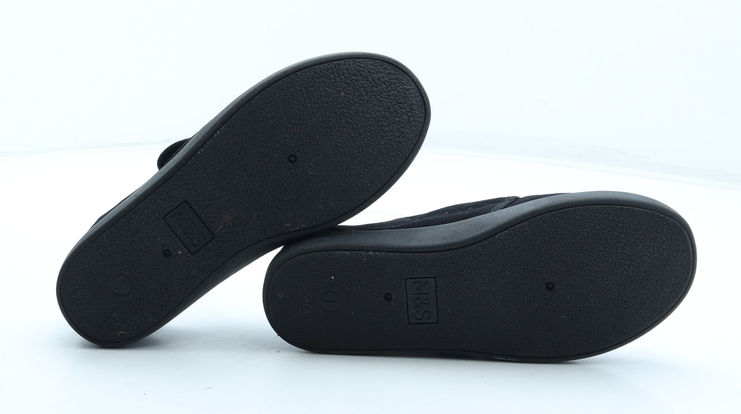 Marks and Spencer Boys Black Polyester Slip On Casual UK 1