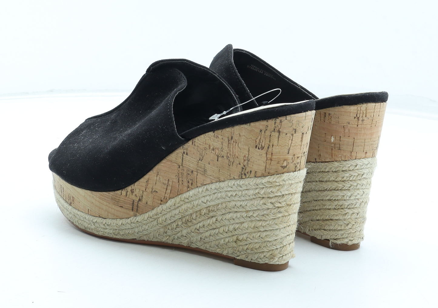 Red Herring Womens Black Polyurethane Espadrille Heel UK