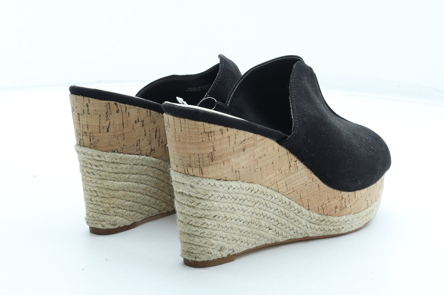 Red Herring Womens Black Polyurethane Espadrille Heel UK