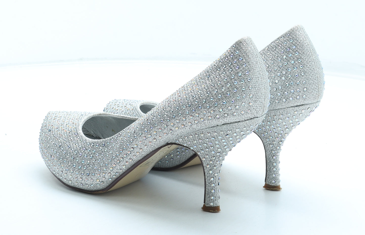 Deep 7 Womens Silver Polyurethane Court Heel UK