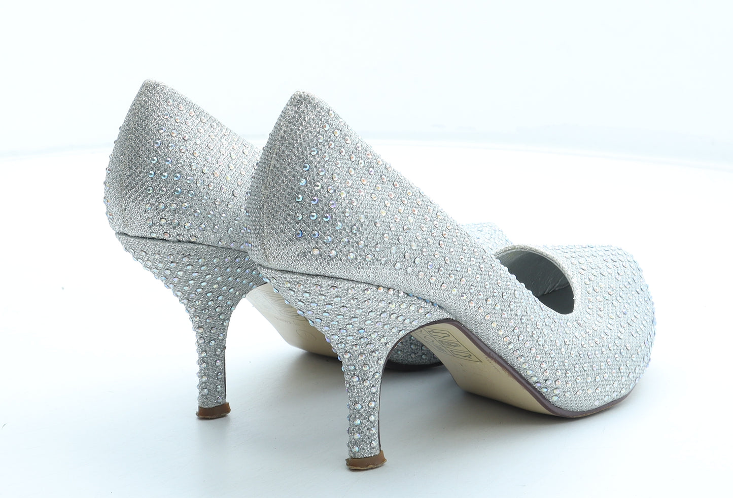 Deep 7 Womens Silver Polyurethane Court Heel UK
