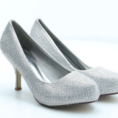 Deep 7 Womens Silver Polyurethane Court Heel UK