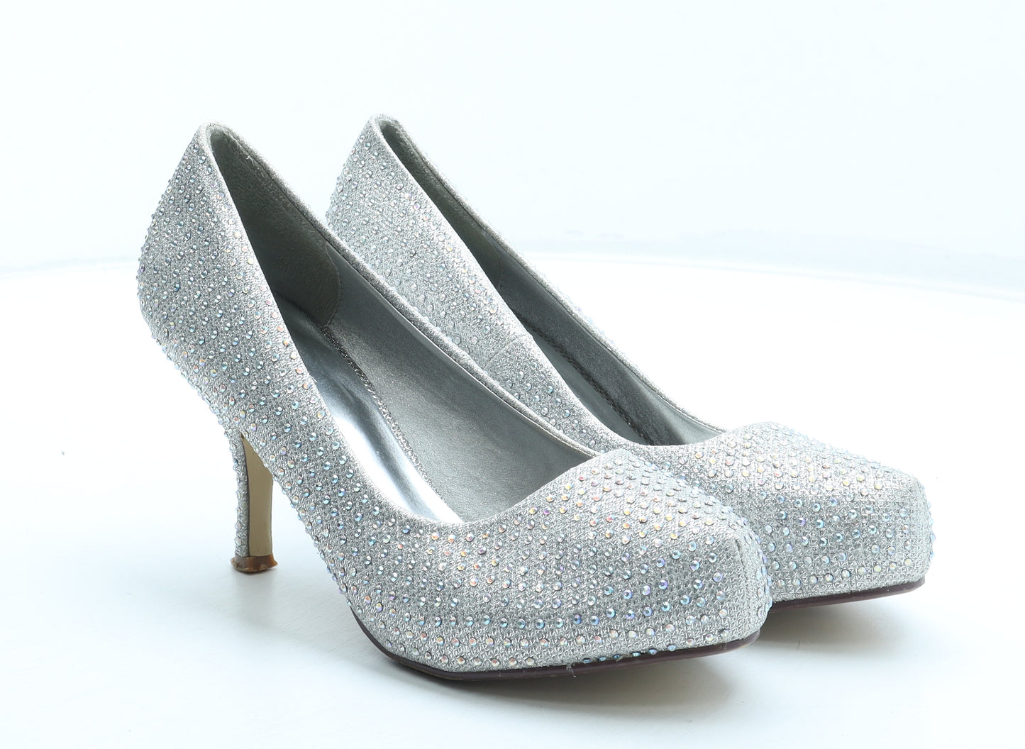 Deep 7 Womens Silver Polyurethane Court Heel UK