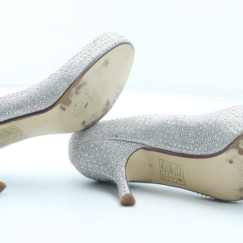 Deep 7 Womens Silver Polyurethane Court Heel UK