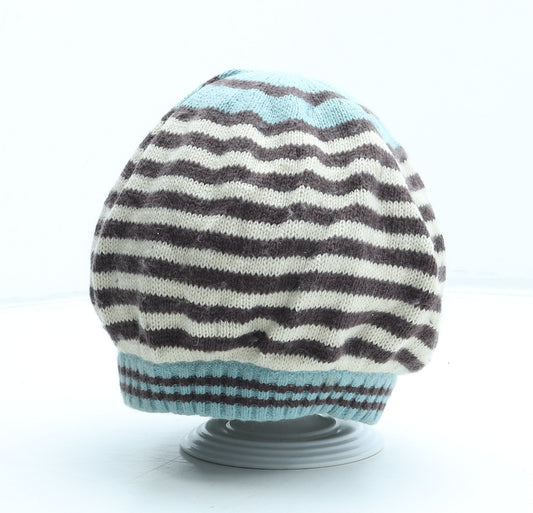 Preworn Womens Multicoloured Striped Acrylic Beanie One Size