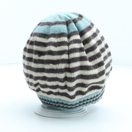 Preworn Womens Multicoloured Striped Acrylic Beanie One Size