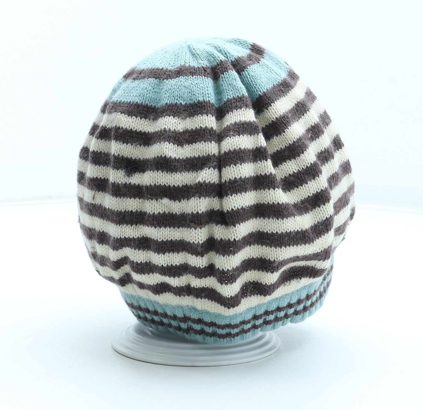 Preworn Womens Multicoloured Striped Acrylic Beanie One Size