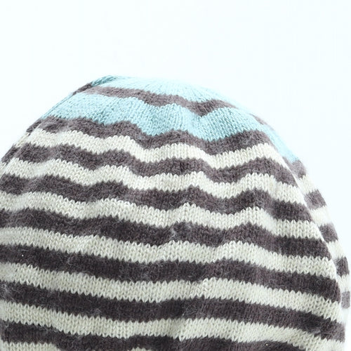 Preworn Womens Multicoloured Striped Acrylic Beanie One Size