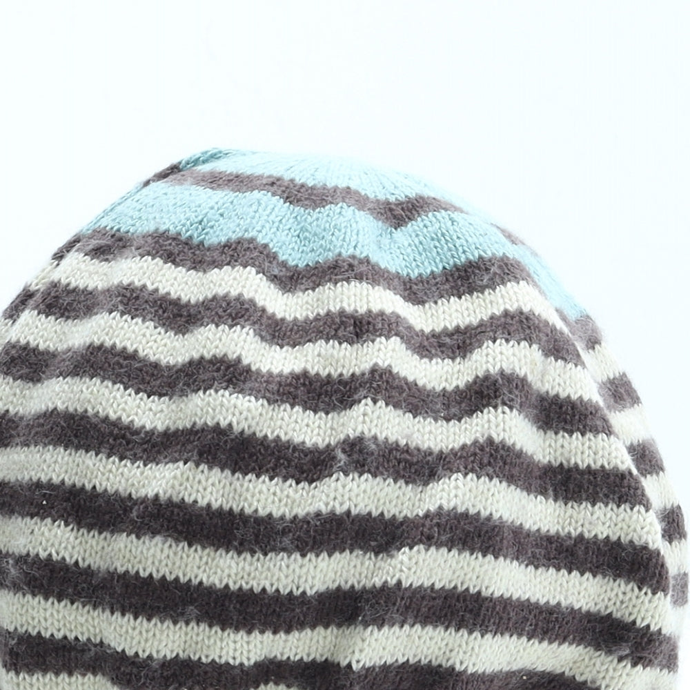 Preworn Womens Multicoloured Striped Acrylic Beanie One Size