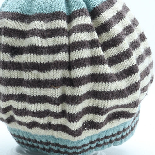 Preworn Womens Multicoloured Striped Acrylic Beanie One Size