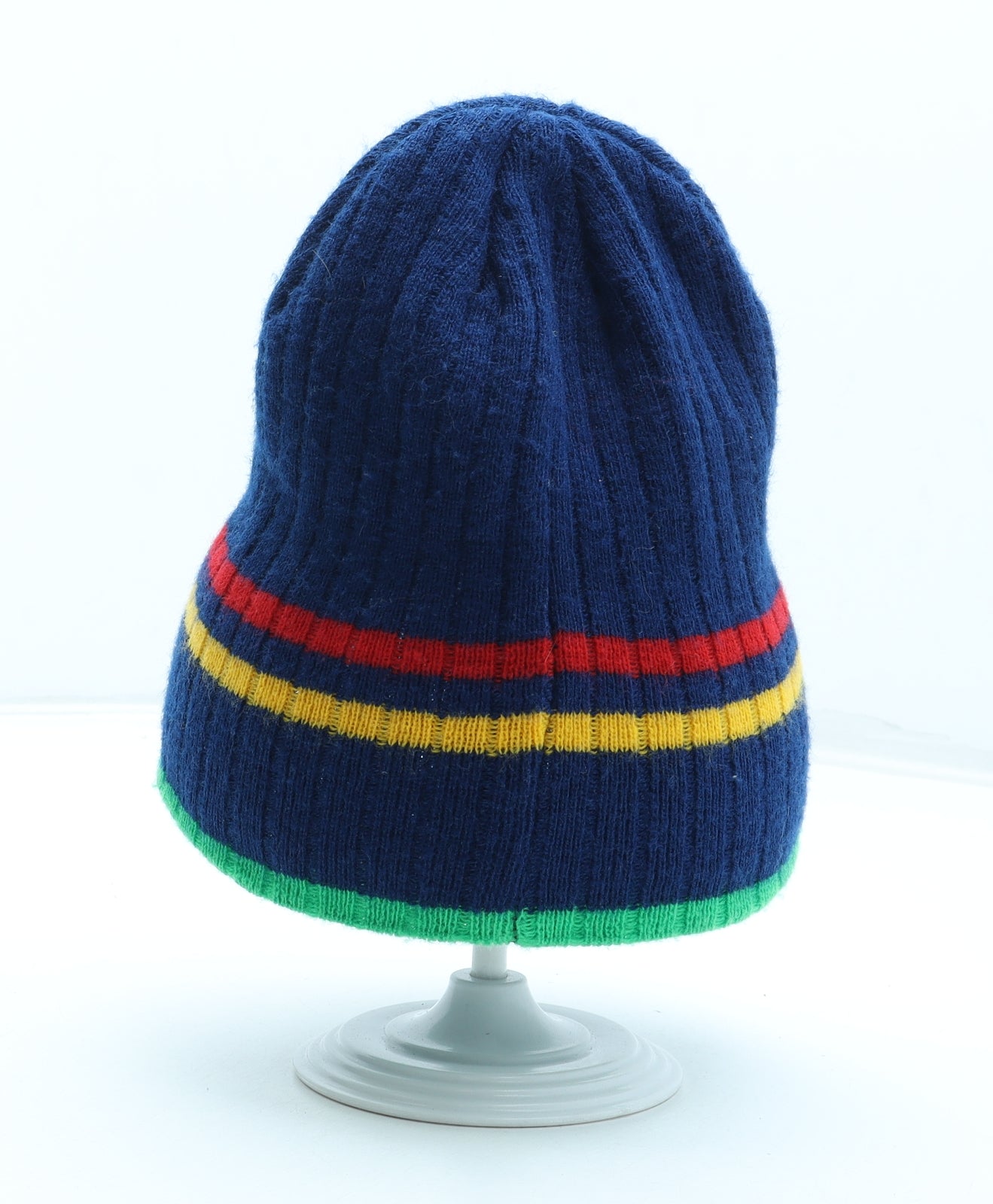 World Cup Mens Multicoloured Striped Acrylic Beanie One Size - Rugby World Cup