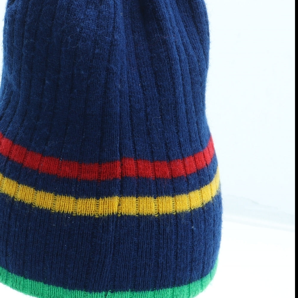 World Cup Mens Multicoloured Striped Acrylic Beanie One Size - Rugby World Cup