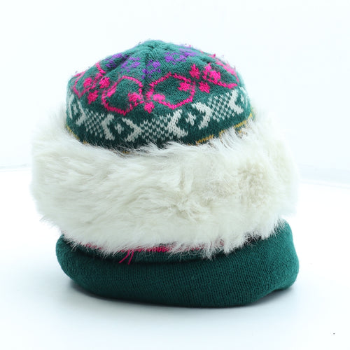 Preworn Womens Multicoloured Fair Isle Acrylic Winter Hat One Size
