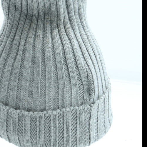 H&M Womens Grey Acrylic Bobble Hat One Size
