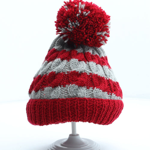 Preworn Boys Red Acrylic Bobble Hat One Size
