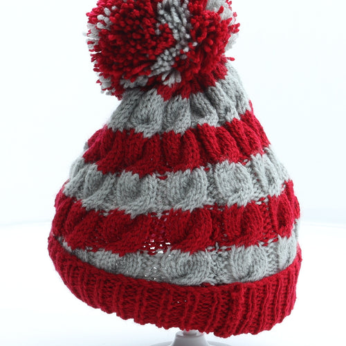 Preworn Boys Red Acrylic Bobble Hat One Size
