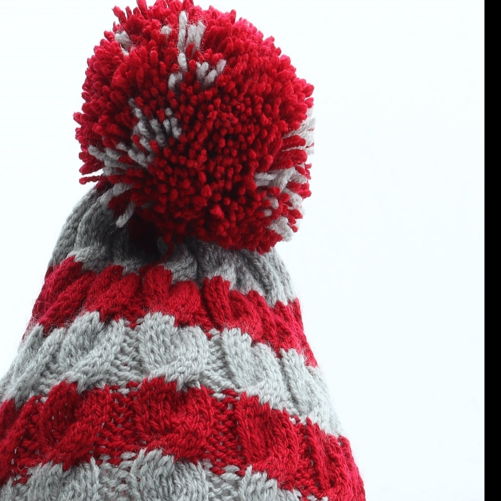 Preworn Boys Red Acrylic Bobble Hat One Size