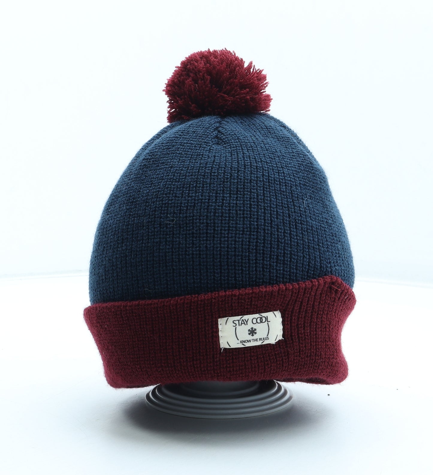 Stay Cool Mens Blue Acrylic Winter Hat One Size