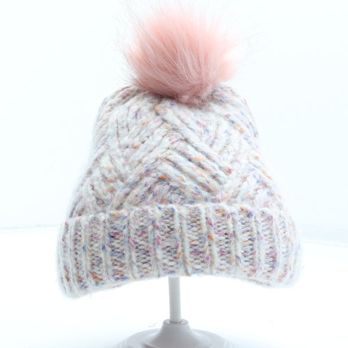 TU Girls Multicoloured Acrylic Bobble Hat Size S - Size 6-9 months