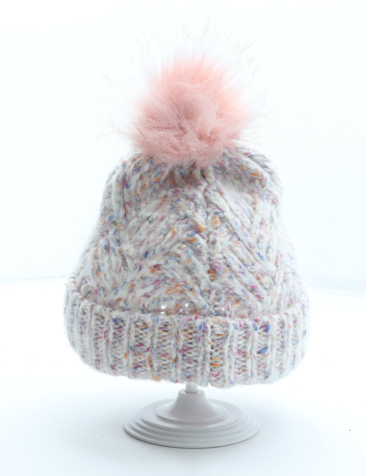 TU Girls Multicoloured Acrylic Bobble Hat Size S - Size 6-9 months