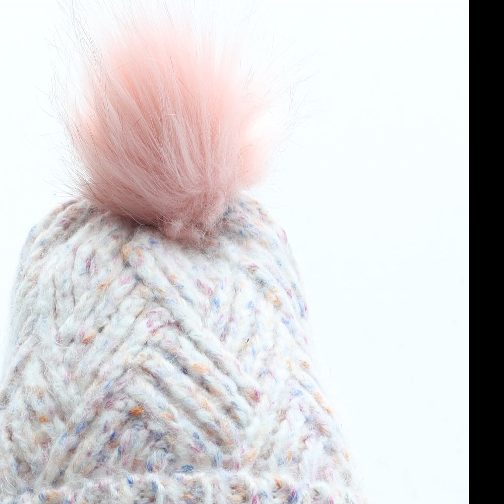 TU Girls Multicoloured Acrylic Bobble Hat Size S - Size 6-9 months